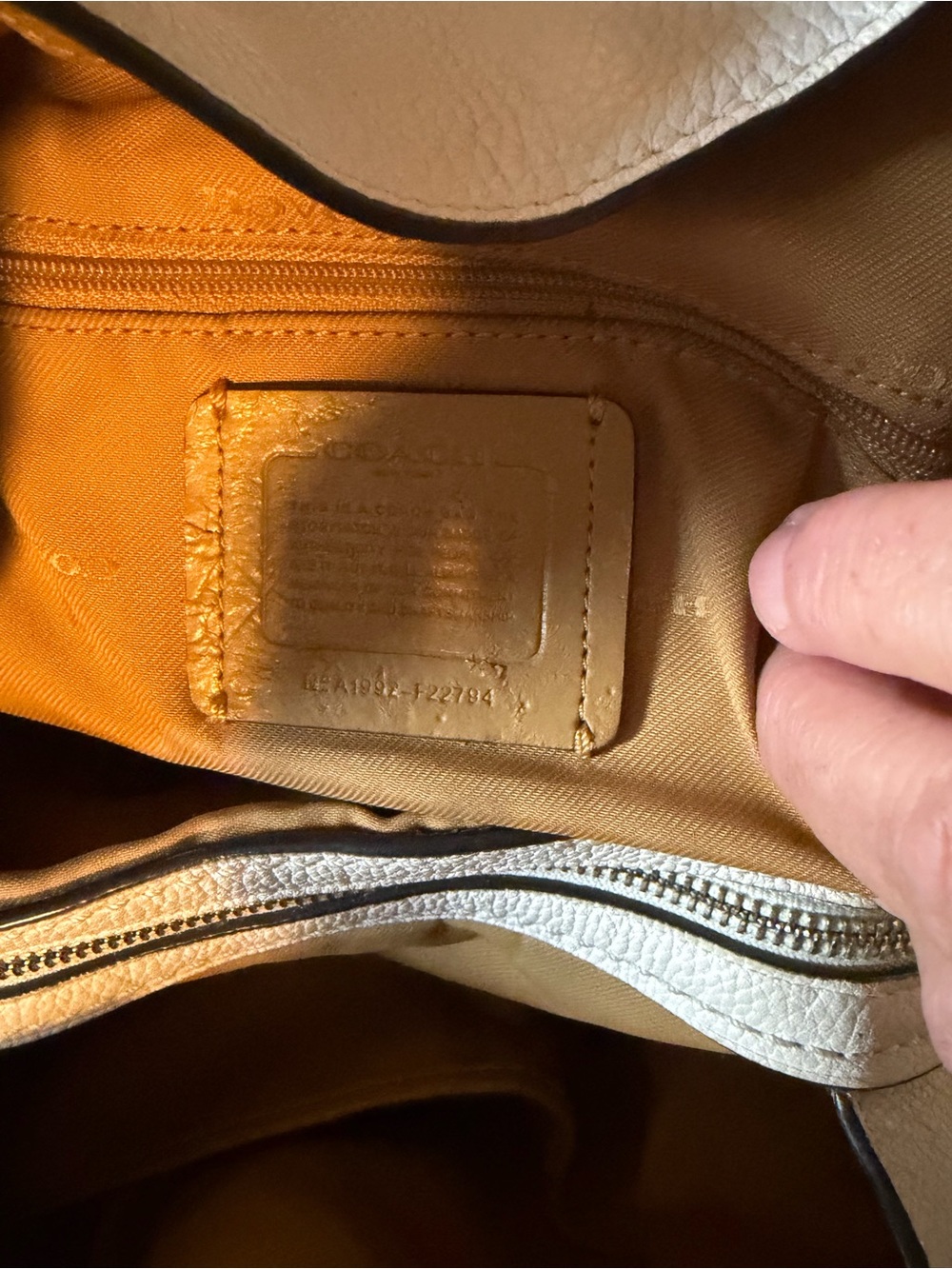 Coach Edie 31 Leather Shoulder Bag w/ Prairie Rivet in Chalk - Picture 8 of 9